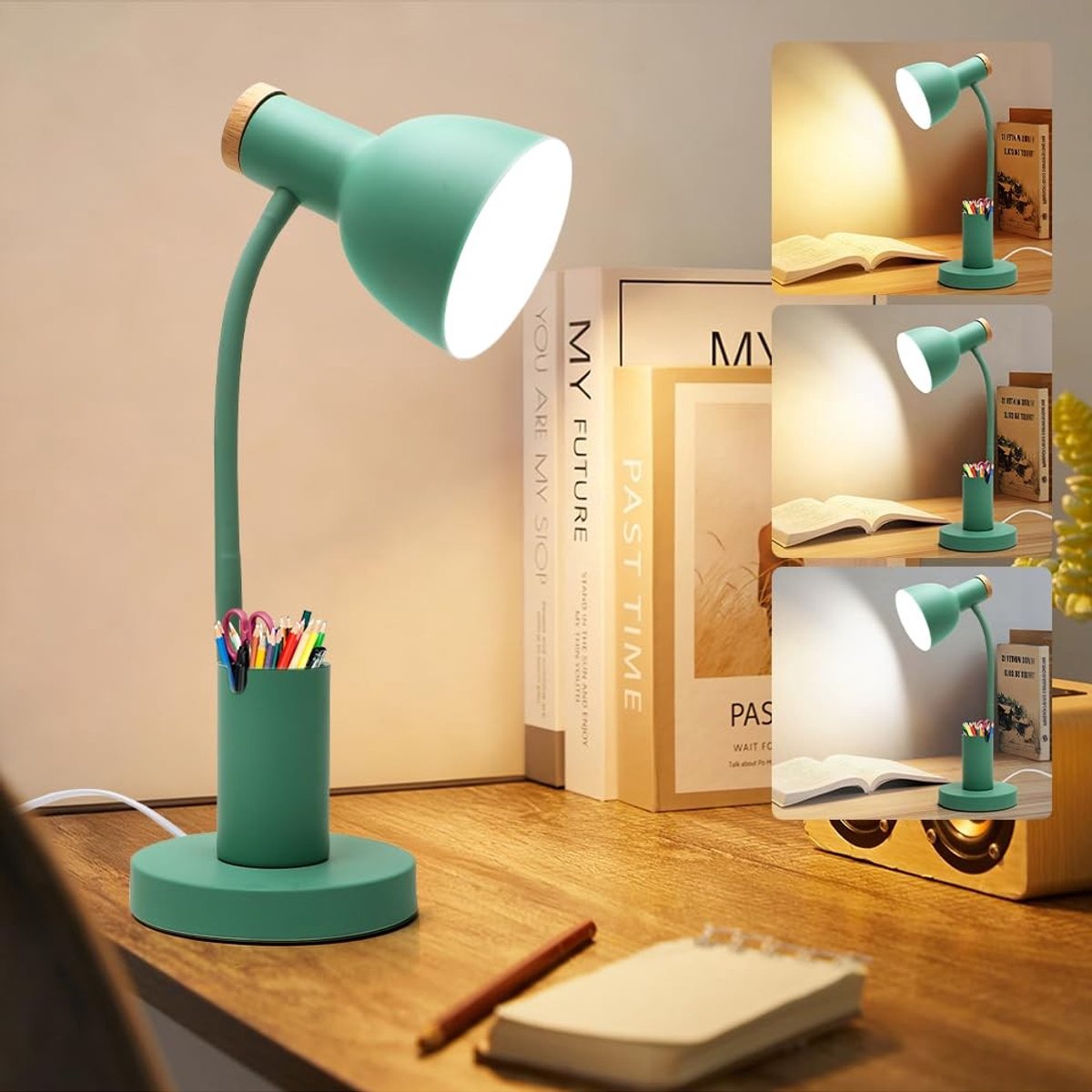 Omgoods - LED Bureau Lamp met Penhouder en Flexibele Arm