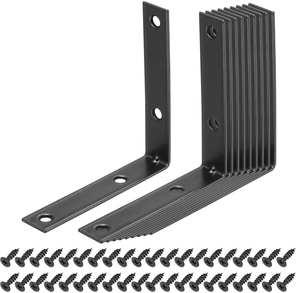 Omgoods - Set van 24 Metalen Hoekverbindingen voor Hout, Zwart