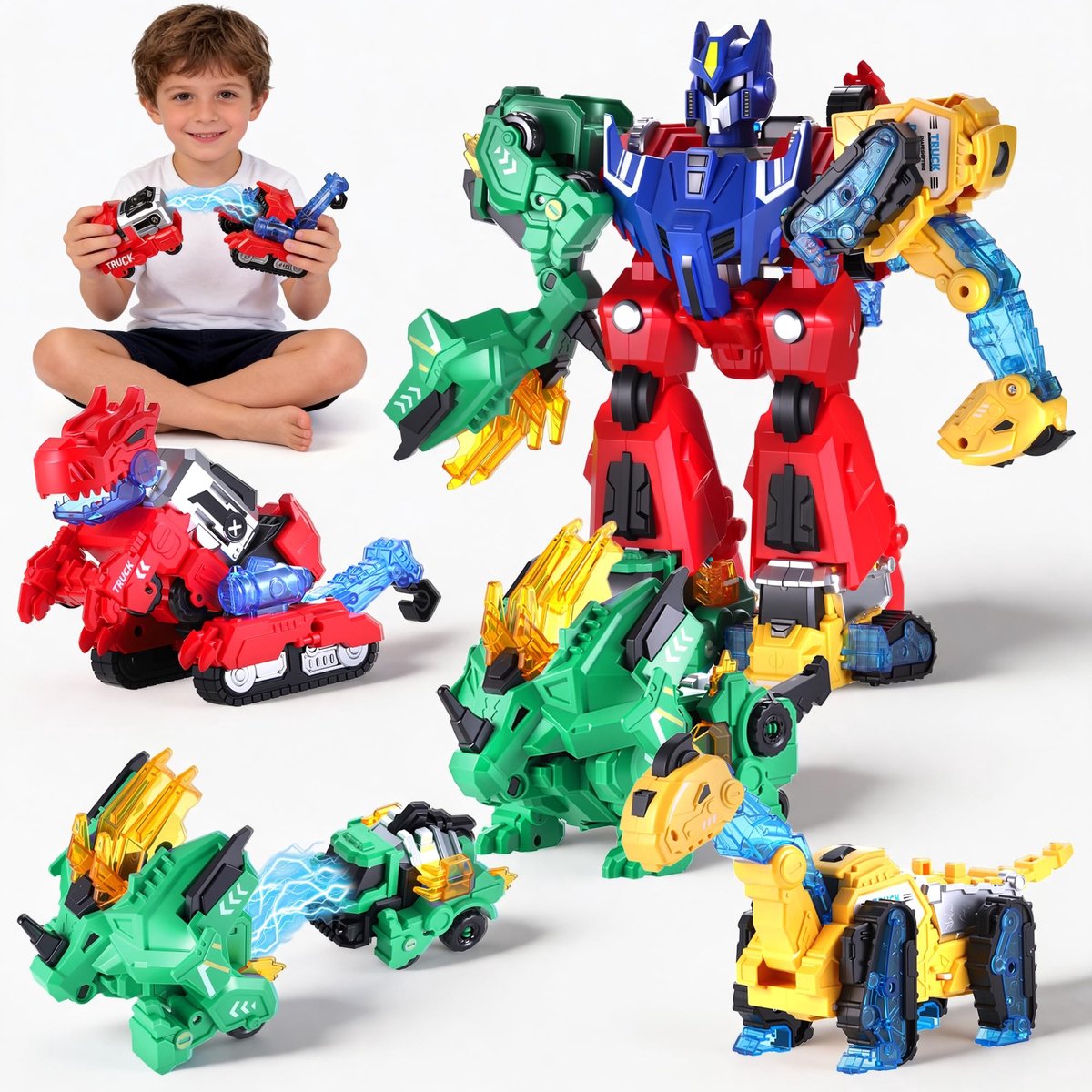 Omgoods - Transformeerbaar Robotspeelgoed 6-in-1 voor Kinderen van 3-6 Jaar