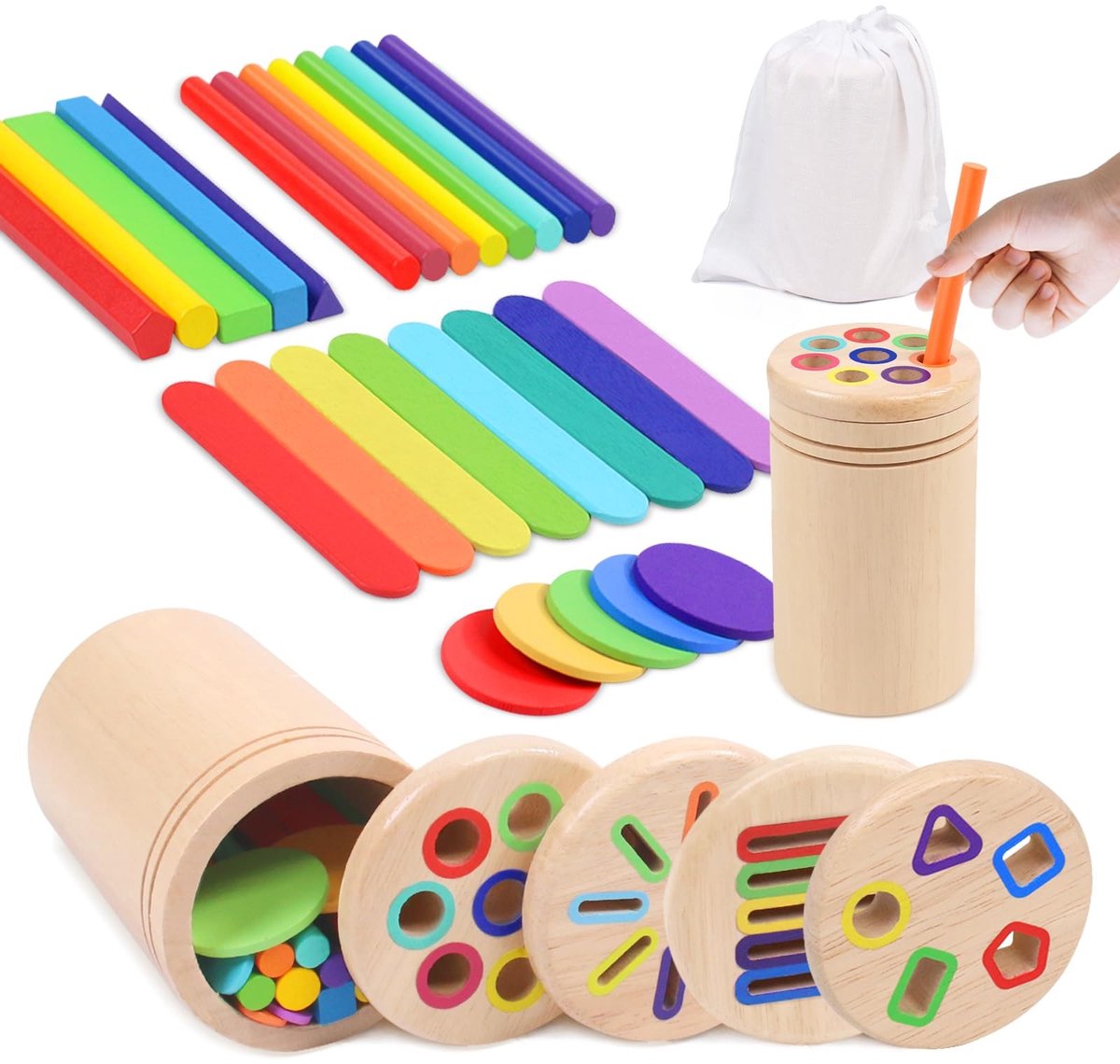 Omgoods - 4-in-1 Montessori Speelgoed voor Kinderen van 1-3 Jaar