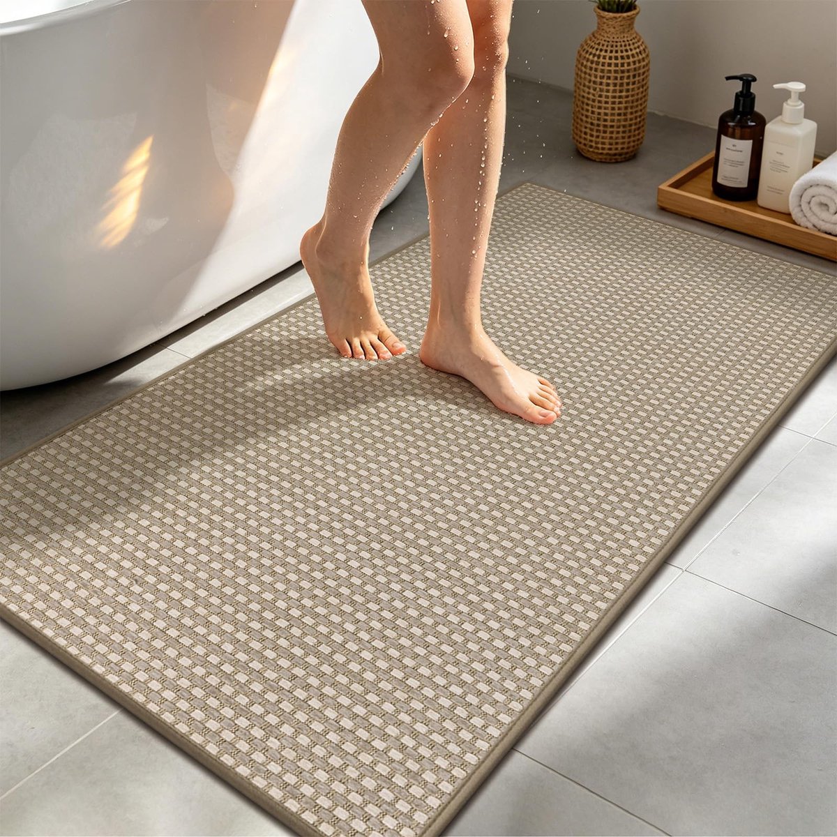 Omgoods - Grote Antislip Badmat met Waterabsorberend Ontwerp