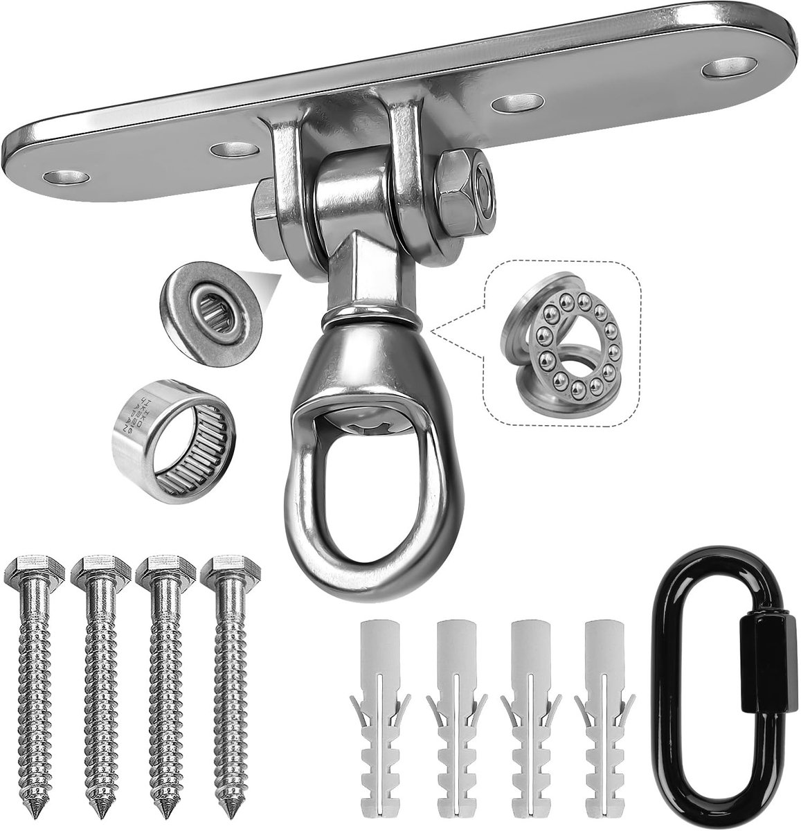 Omgoods - Swing Haak met Lagertjes - Draaibaar, tot 362 kg