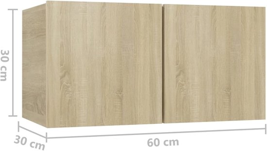 TV Meubel Set - TV Kast - Woonkamer Inrichten - Veel Opbergruimte - 7-Delig - Sonoma Eiken — afbeelding 5
