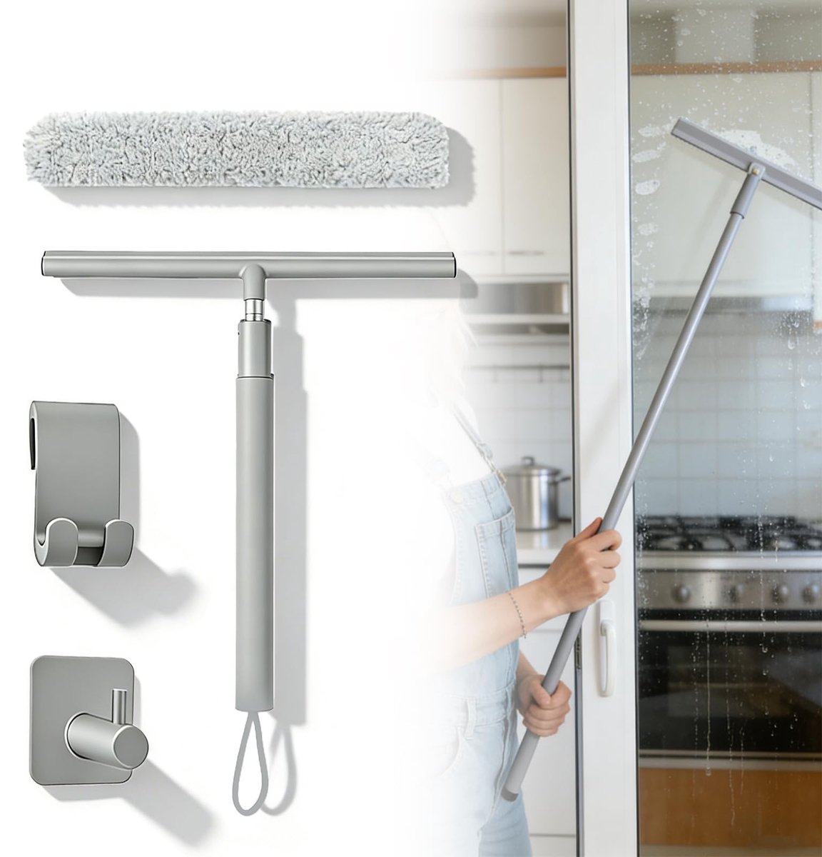 Omgoods - Verstelbare Douche Trekkers 30-120 cm met Zuignap
