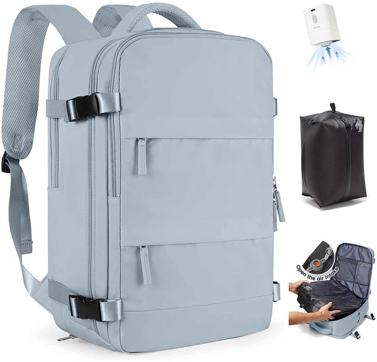 Omgoods - Vacuum Rugzak met Pomp voor Vrouwen - Handbagage voor Reizen