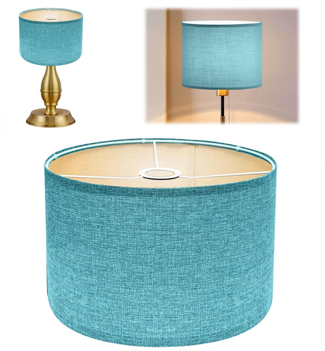 Omgoods - Handgemaakte Linnen Lampenkap voor Tafellamp en Hanglamp, Diameter 30 cm