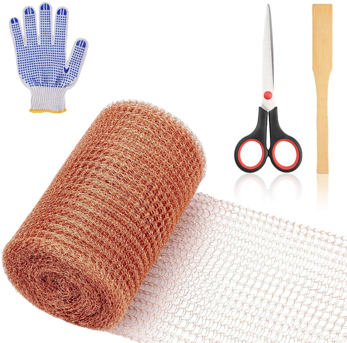 Omgoods - 12 m Copper Tape - Dubbel Laags Koper Gaas voor Tuin en Bloembedden