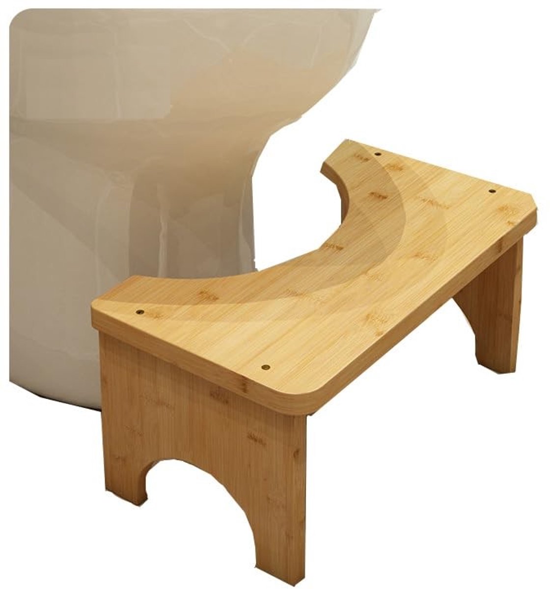 Omgoods - Ergonomische Bamboe Toiletkruk - Antislip en Stijlvol
