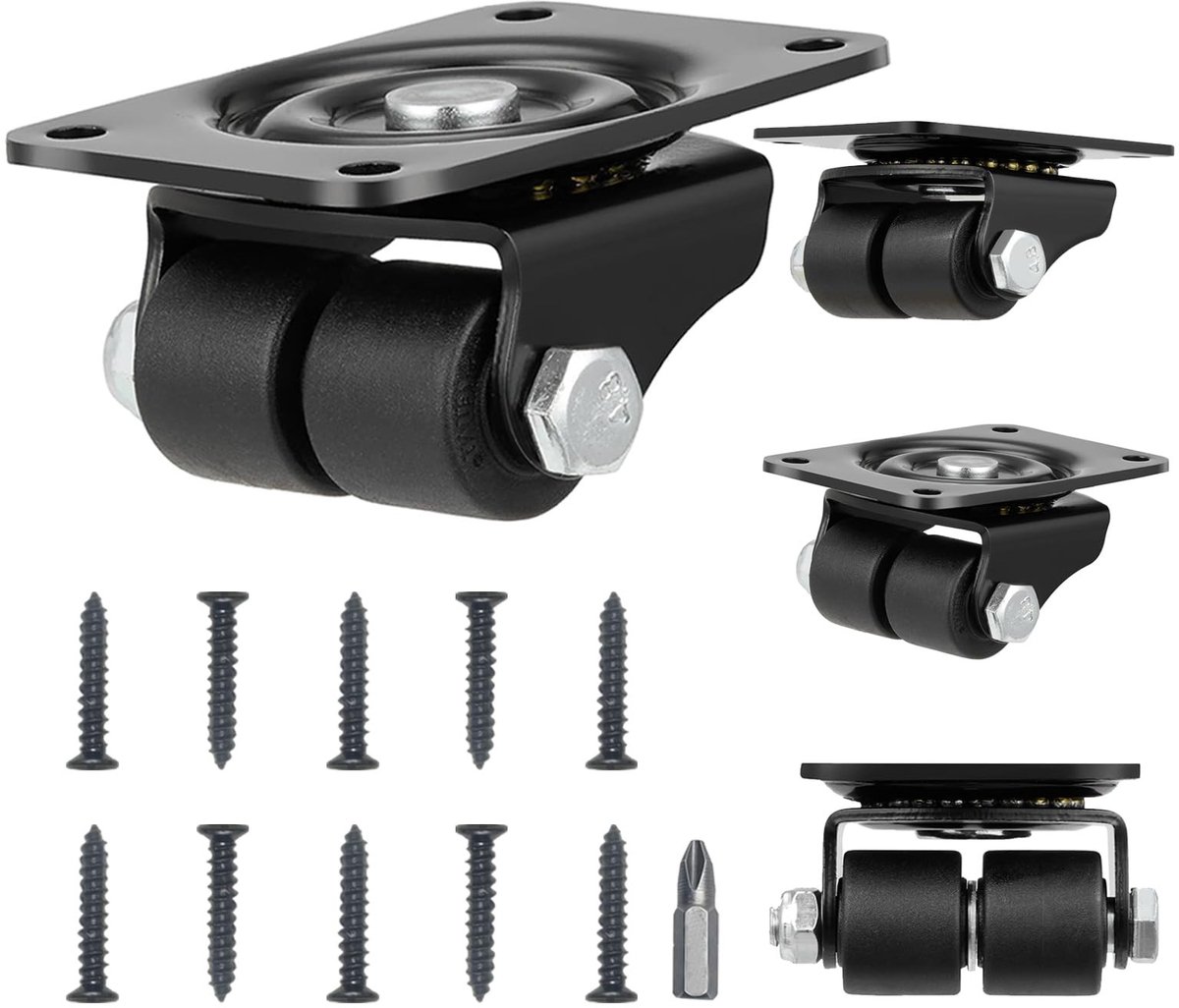 Omgoods - Zwenkwielen 2,5 cm met 499 kg Draagkracht, Set van 4