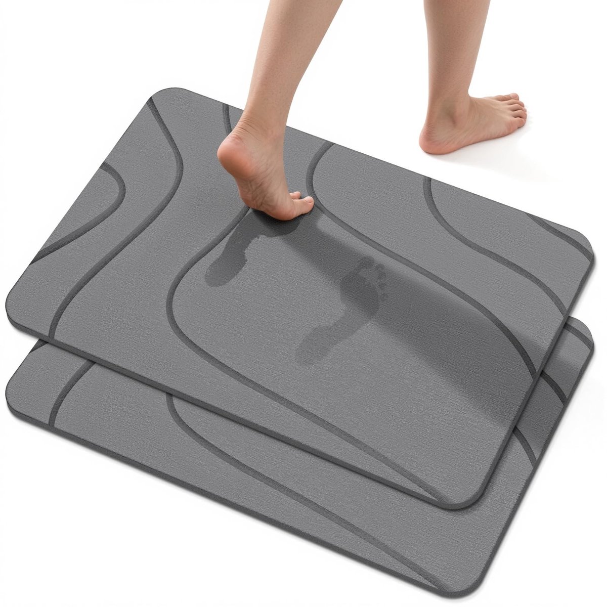 Omgoods - Diatomiet Badmat 60x39 cm, Antislip en Snel Droog