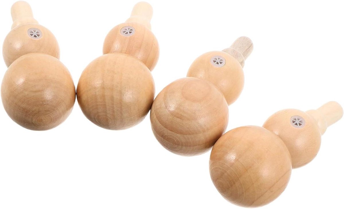Houten Kazoo Set - Hout Fluitje - Muziek Maken - Natuurlijk Hout - 9.5 x 4.4 x 4.4 cm - Khaki