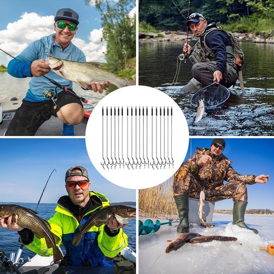 Thijox - Set van 18 stuks Karpervissen Haar-Rigs met Boilie-Stoppers, Handgemaakte Karperhaken, Gebogen Karpers Vishaken Accessoires, Kooiennaald (6# van Thijox — afbeelding 4