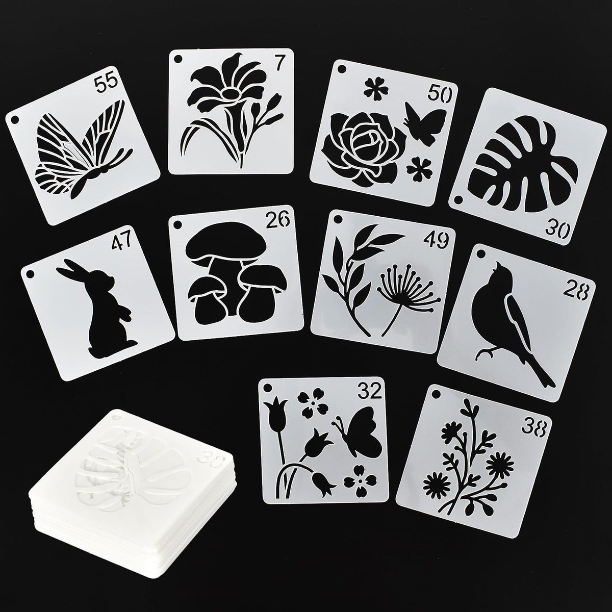 Sjabloonset 64 Stukken - Herbruikbare Teken- en Schildertemplates - Dieren, Planten en Insecten - ShopVlot
