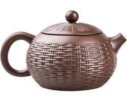 Theepot Yixing Zisha - Keramische Theepot Chinese Theepot - Thee Zetten - Pure Handgemaakte Pot - 100 Gram - Bruin