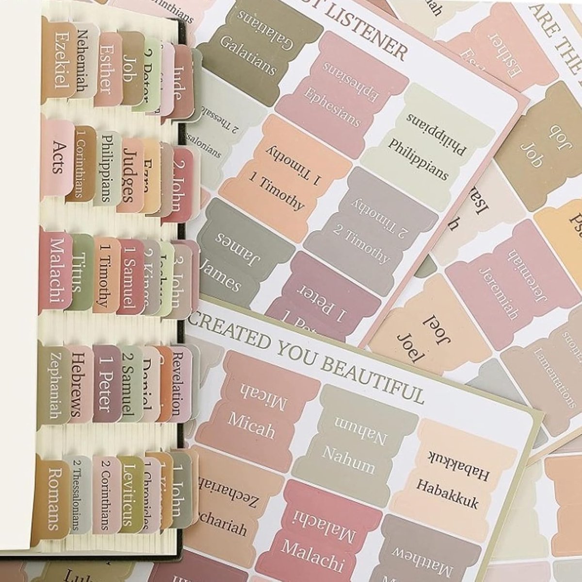 Bible Tabs, Books of the Bible Indexing Dividers, Pastel Multicolor Theme, Old and New Testament Labels, 90 Pieces - ShopVlot