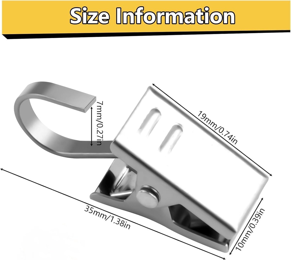 40 Pcs Stainless Steel Metal Curtain Clips with Hooks Silver Curtains Clip for Curtains Pictures Home Decoration - ShopVlot