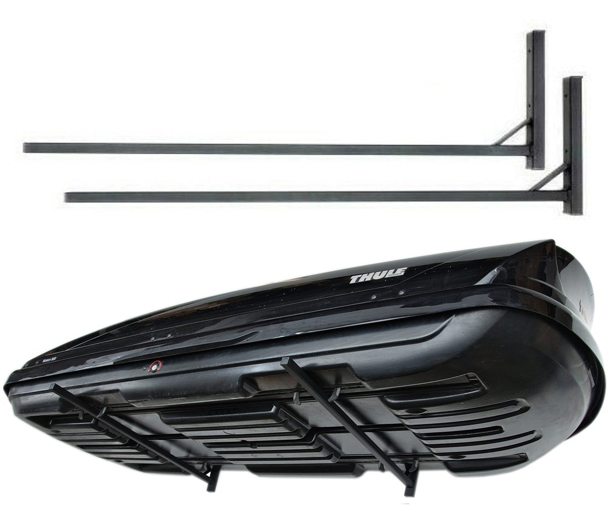 Omgoods- Dakbox Wandhouder Staal 82 cm - Universele Houder - Opbergoplossing - Garage/Kelder - Stabiliteit - Poederlak Coating - Opberghouder