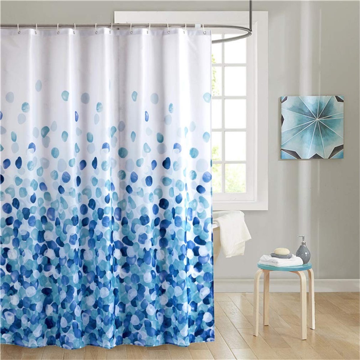 Omgoods - Douchegordijn Bloemen 240x200 cm Waterdicht en Schimmelwerend
