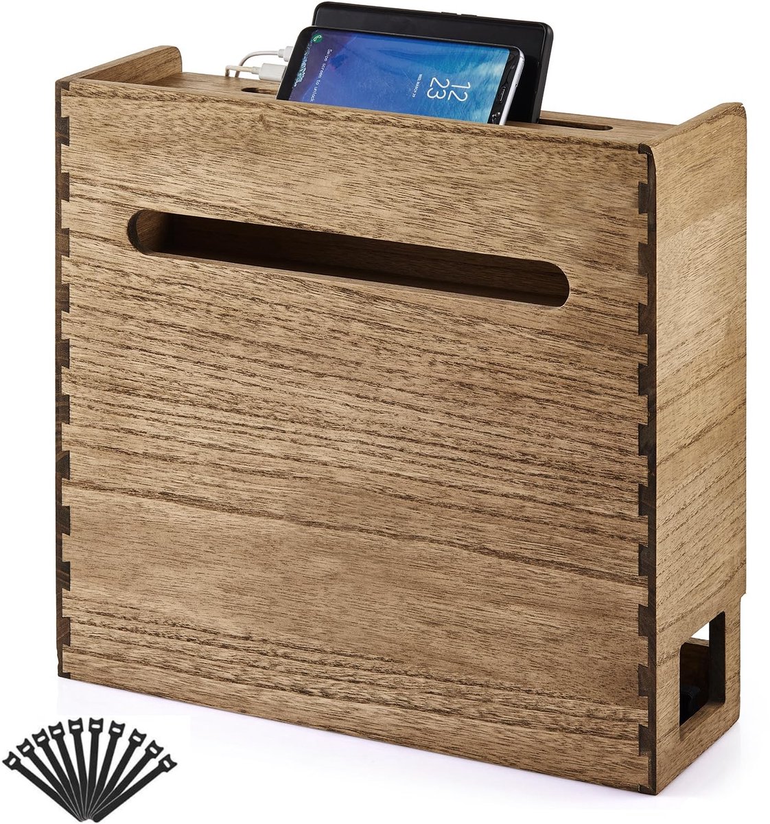 Omgoods - Houten Router Organizer met 3 Laagjes voor Kabelbeheer