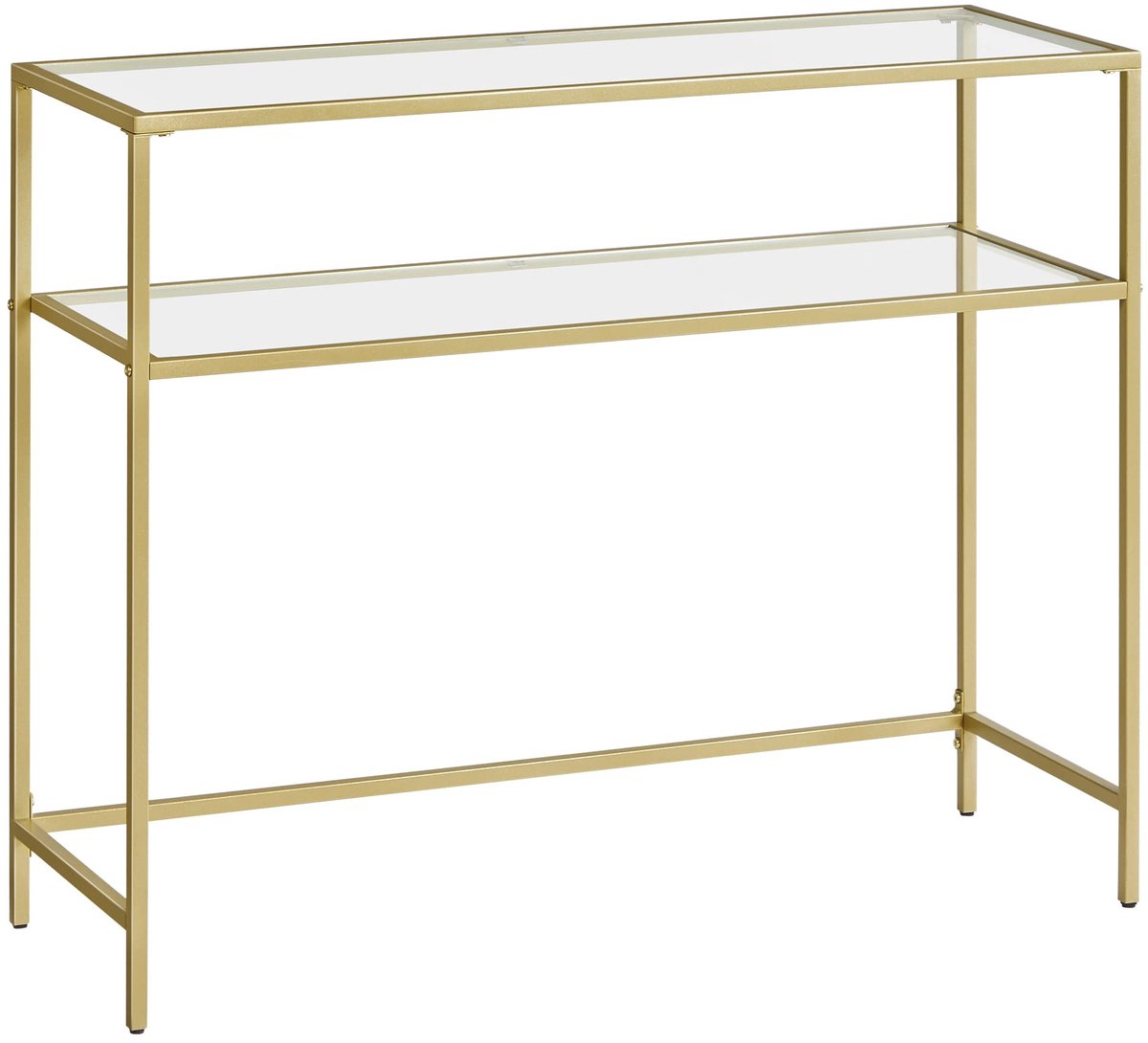 Omgoods - Moderne Console Tafel met Gehard Glas en Gouden Accenten