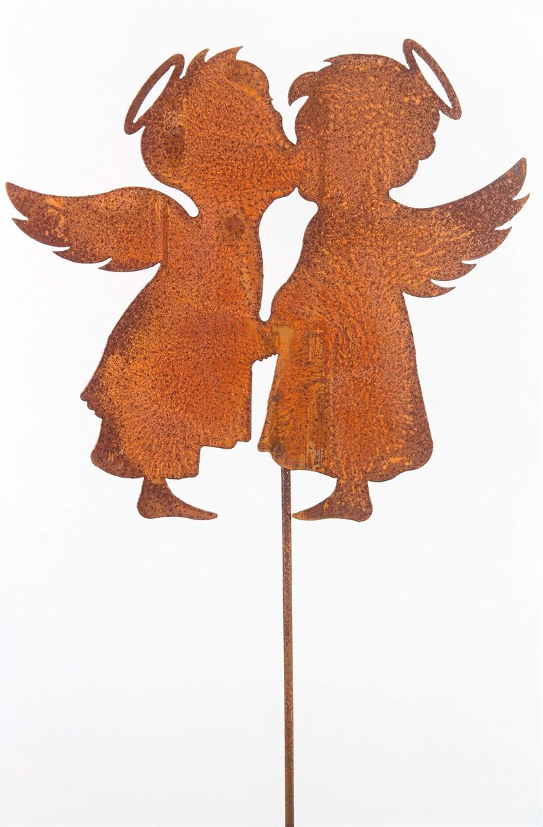Omgoods - Decoratieve Tuinengel van Metaal met Roest Patina, 118 cm