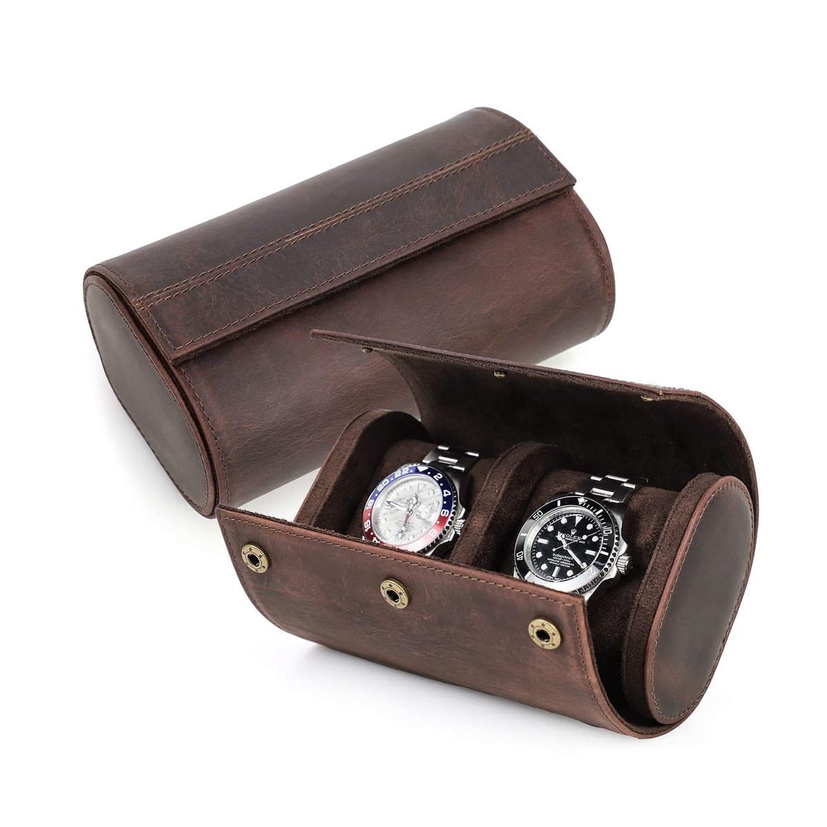 Omgoods - Leren Reis Horloge Doos voor 2 Horloges
