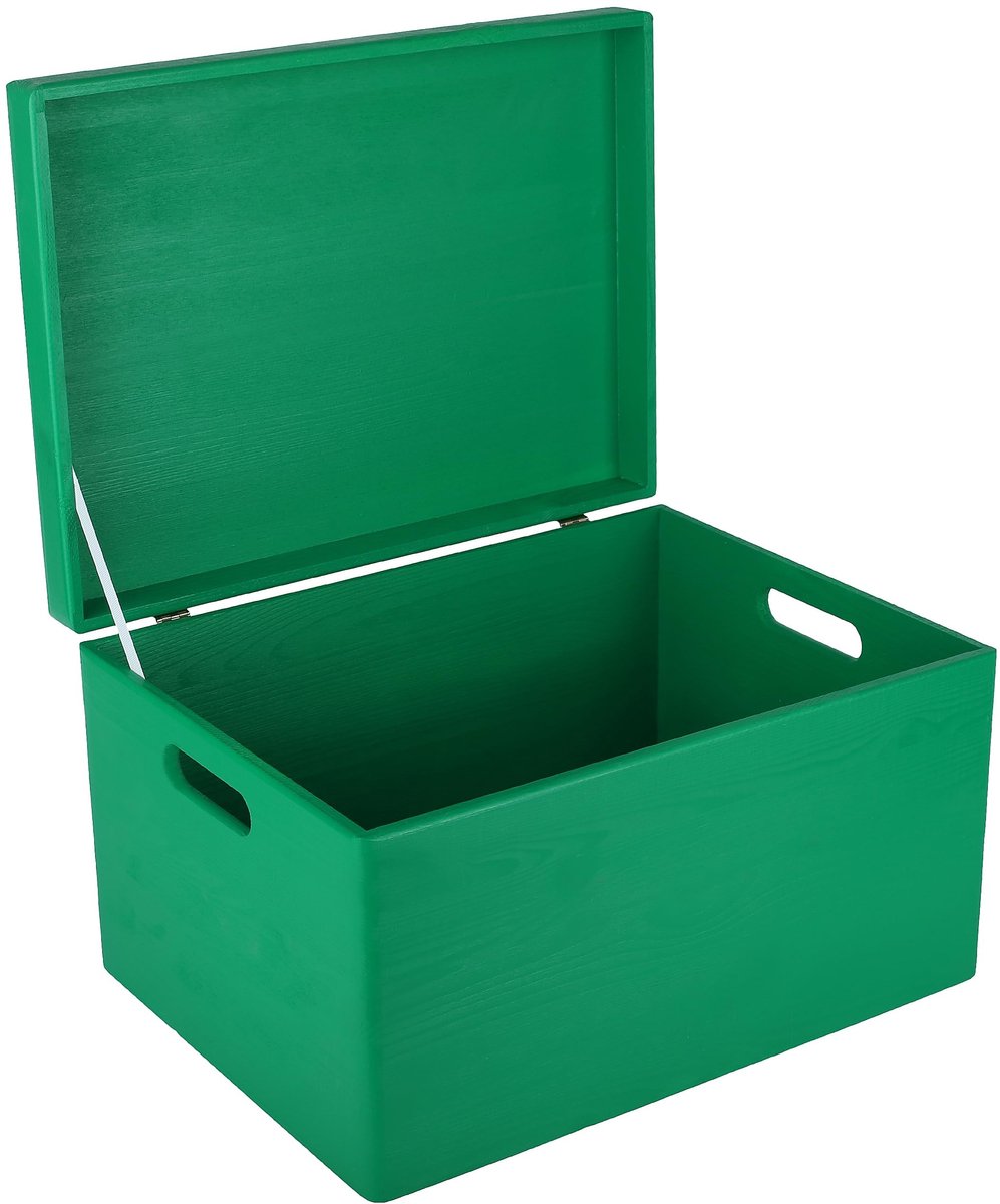 Omgoods - Grote Houten Opbergdoos met Deksel en Handgrepen