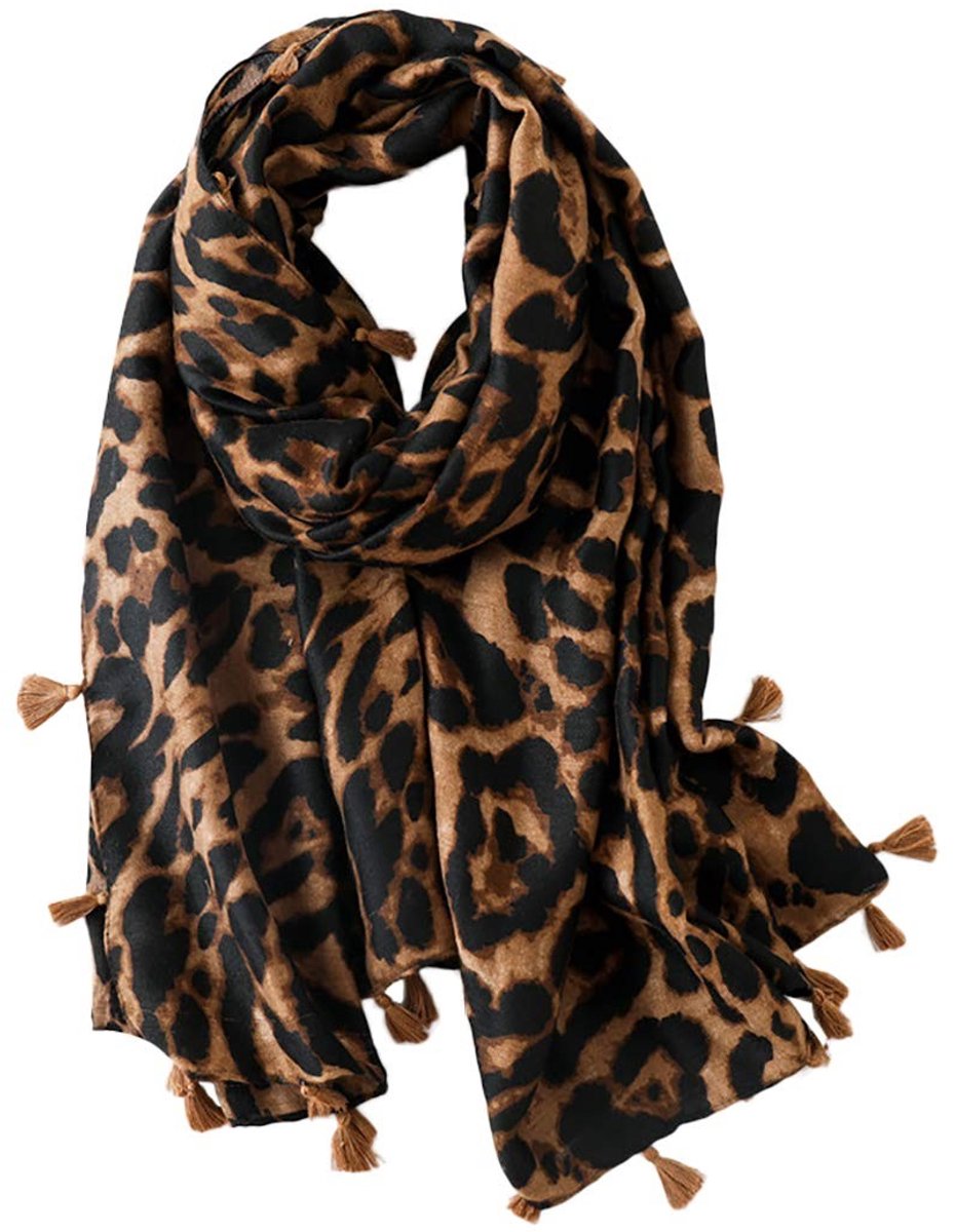Omgoods - Dames Sjaal met Luipaardpatroon voor de Winter