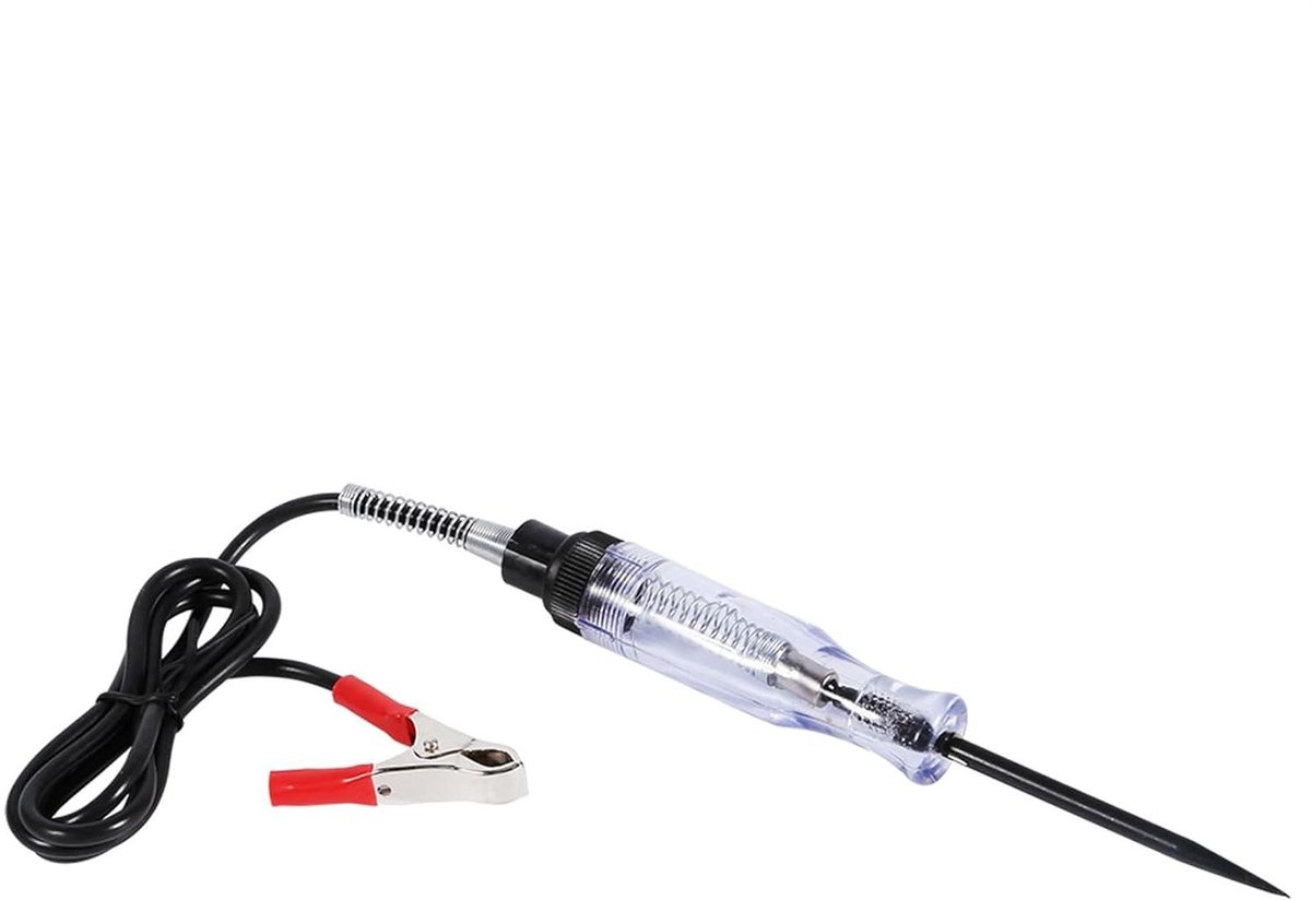 Circuittester Pen - Voltagesonde Tester - Elektrische Bedrading Testen - Ingebouwd Lampje - 6V-24V - Zwart