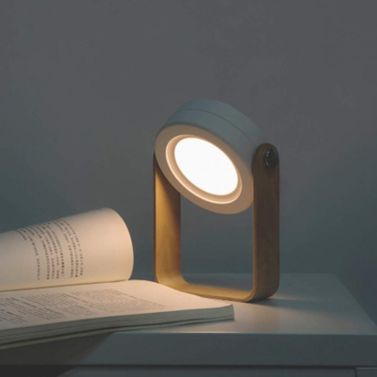 Omgoods - Draagbare LED Lantaarn met Houten Handvat - Vouwbare Nachtlamp voor Lezen