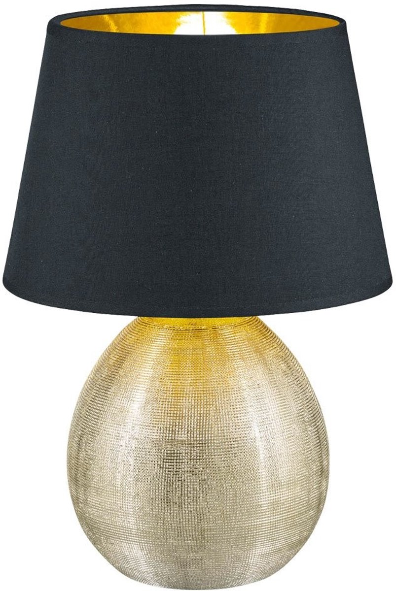 Omgoods - Tafel Lamp van Keramiek met Textielen Kap, 35 cm Hoog