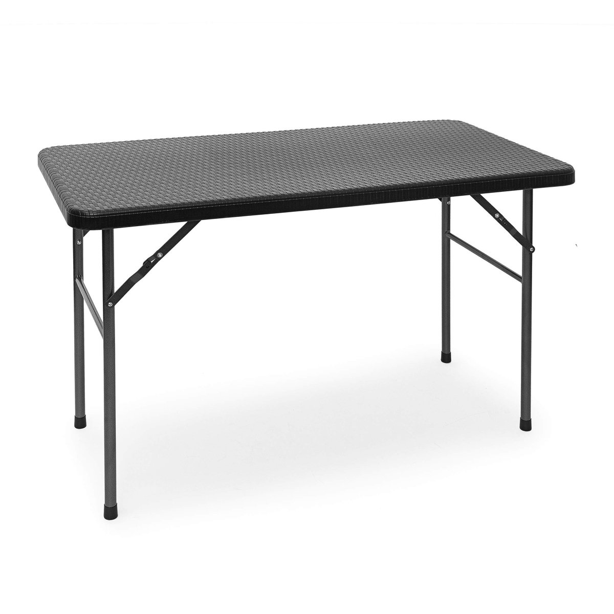 Omgoods - Opvouwbare Tuin Tafel, Rattan Look, Zwart