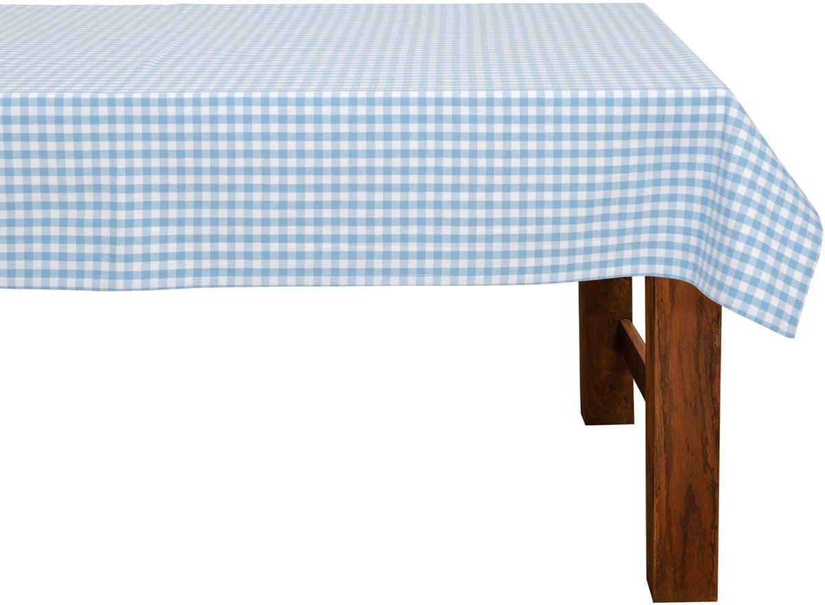 Omgoods - Tafelkleed Lichtblauw/Wit 100 x 140 cm, Elegant