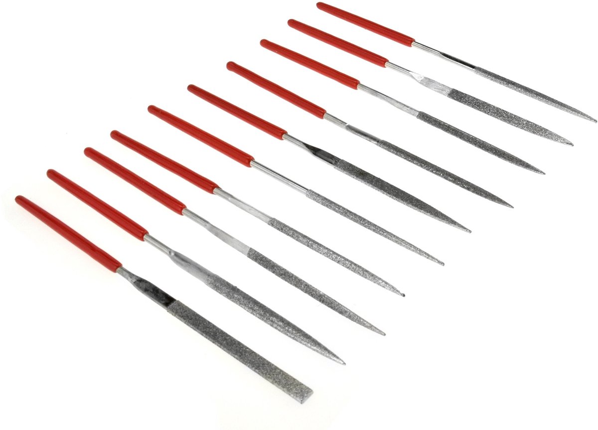 Omgoods - Set van 10 Mini Diamant Vijlens voor Precisiewerk