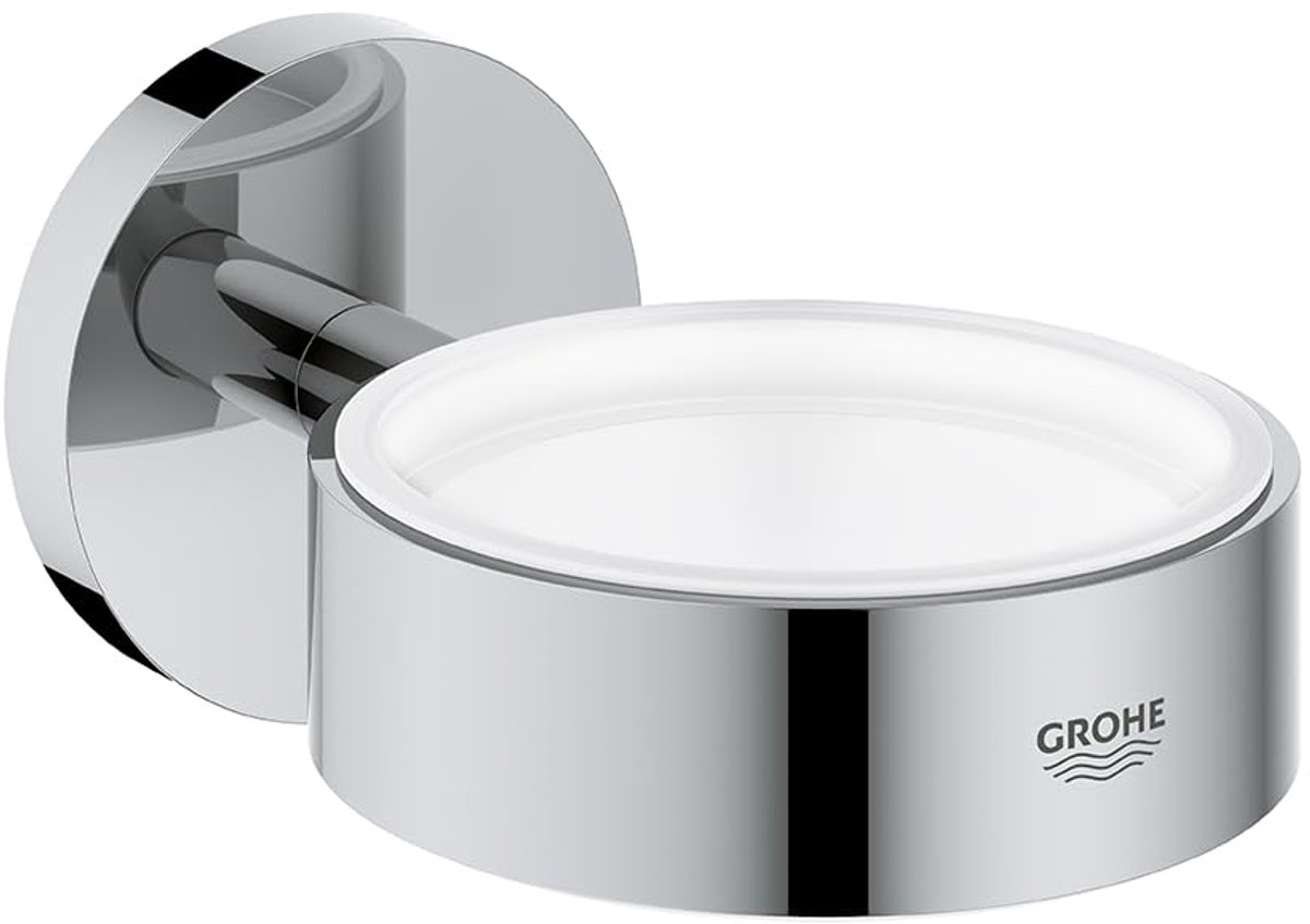 Omgoods - Essentials Cube Houder voor Glas/Zeepbakje - Chroom