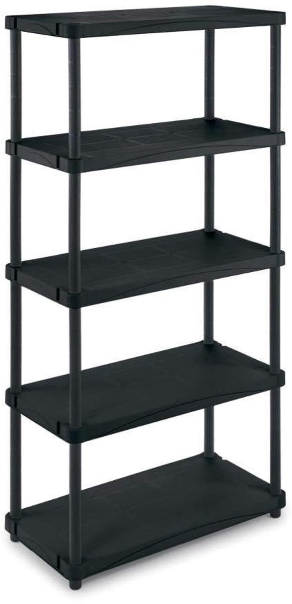 Omgoods - Modulair Plankenrek met 5 Planken in Zwart