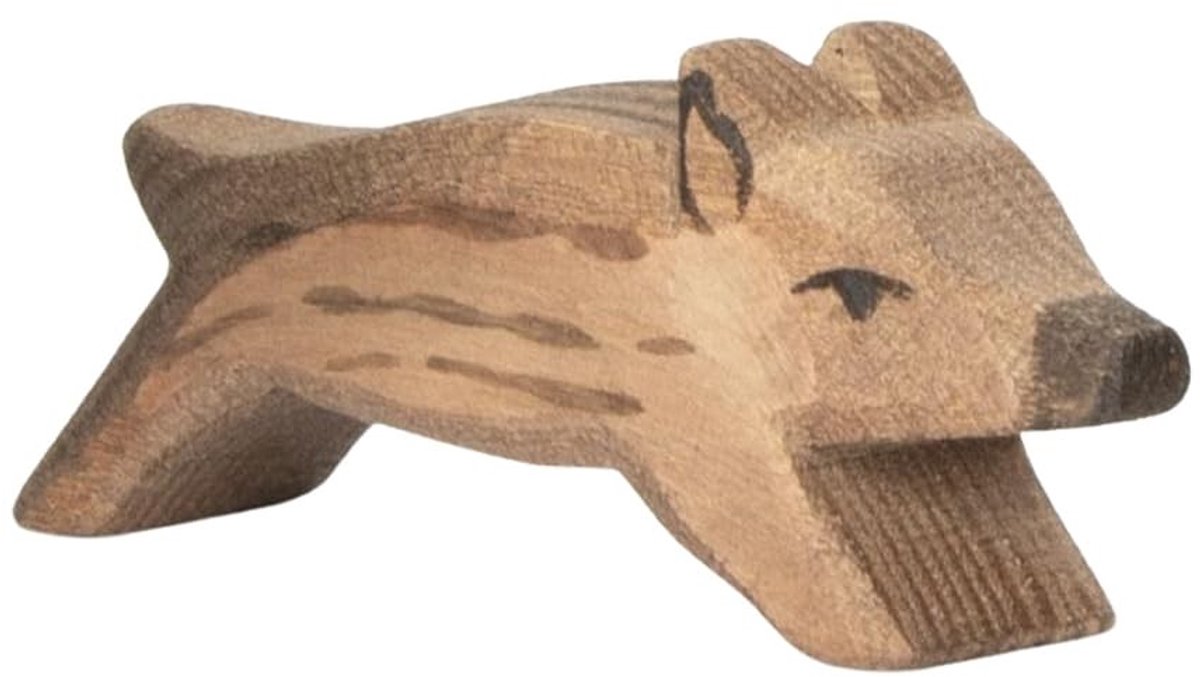Omgoods - Handgemaakt Houten Beeldje van een Varkentje 7 x 3 x 2 cm