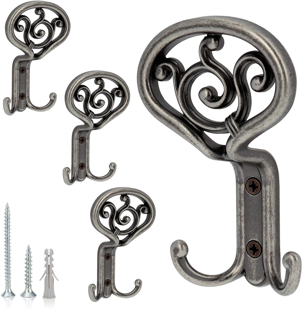 Omgoods - Handgemaakte Wandhaken van Italië, Set van 3, Zwart