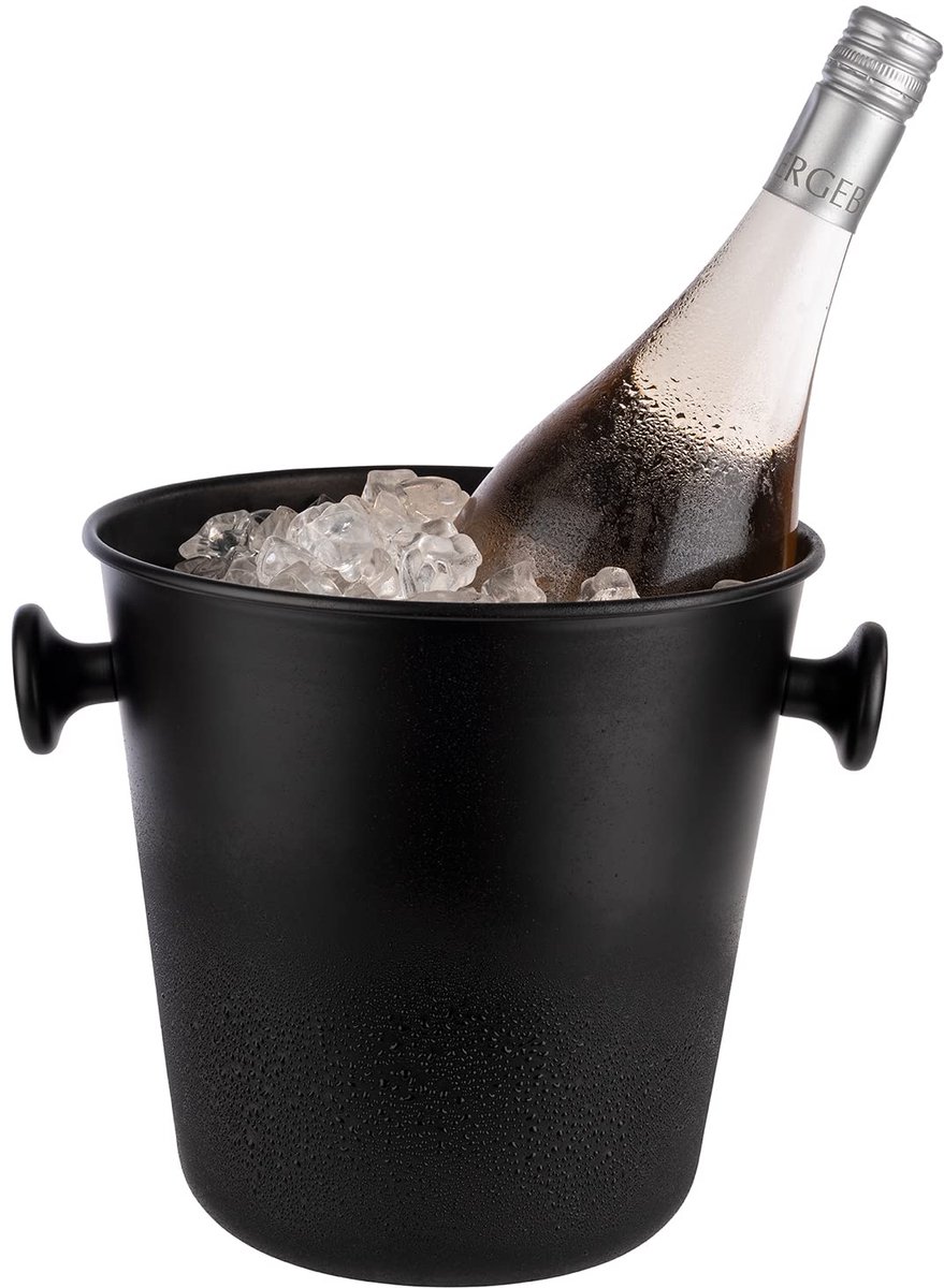 Buddy's Bar 66189 - wijn en champagnekoeler - aluminium - zwart mat - 5 liter