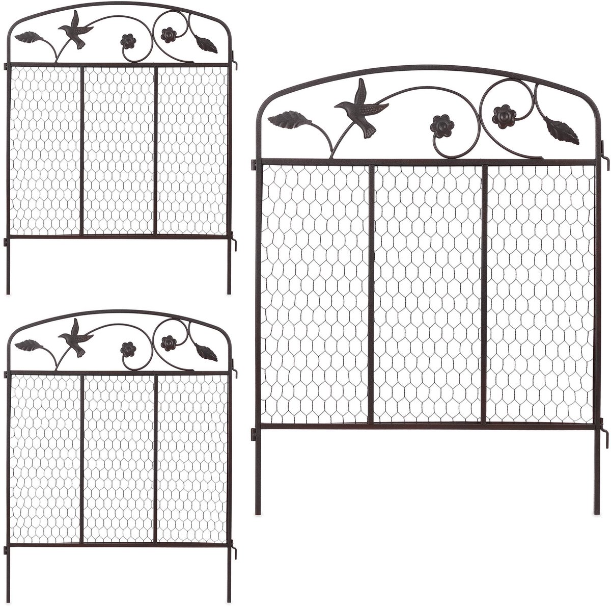 Omgoods - Decoratieve Tuinhekken Set van 3 Elementen voor Bedden
