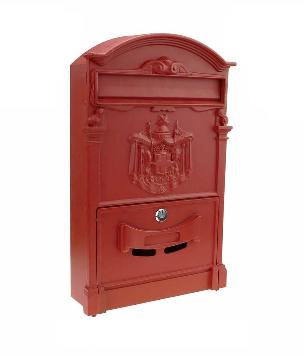 Omgoods - Briefbox Model REGIUS, Roestvrij Aluminium, Rood