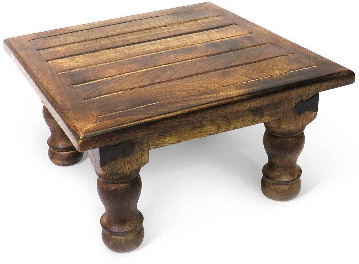 Omgoods - Houten Voetenbank en Plantenstandaard