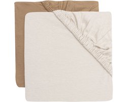 Jollein Hoeslaken Wieg - 40/50x80/90cm - Jersey - Hazel/Oatmeal - 2 stuks