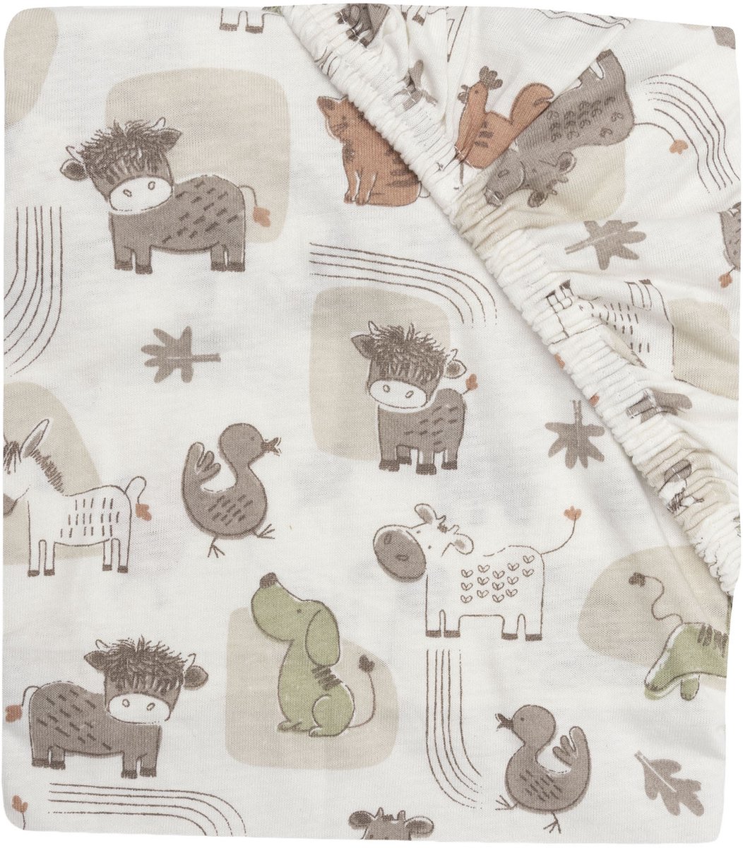 Jollein Hoeslaken Ledikant - 60x120cm - Jersey - Barn Buddies