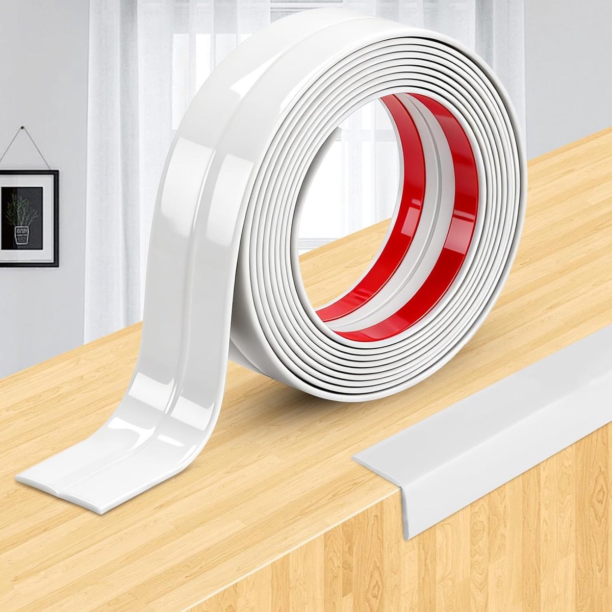 Flexibele Hoekbescherming voor Muren - Zelfklevende Decoratieve Moulding 4 cm x 3 m in Wit, Ideaal voor Interieur en Afwerking