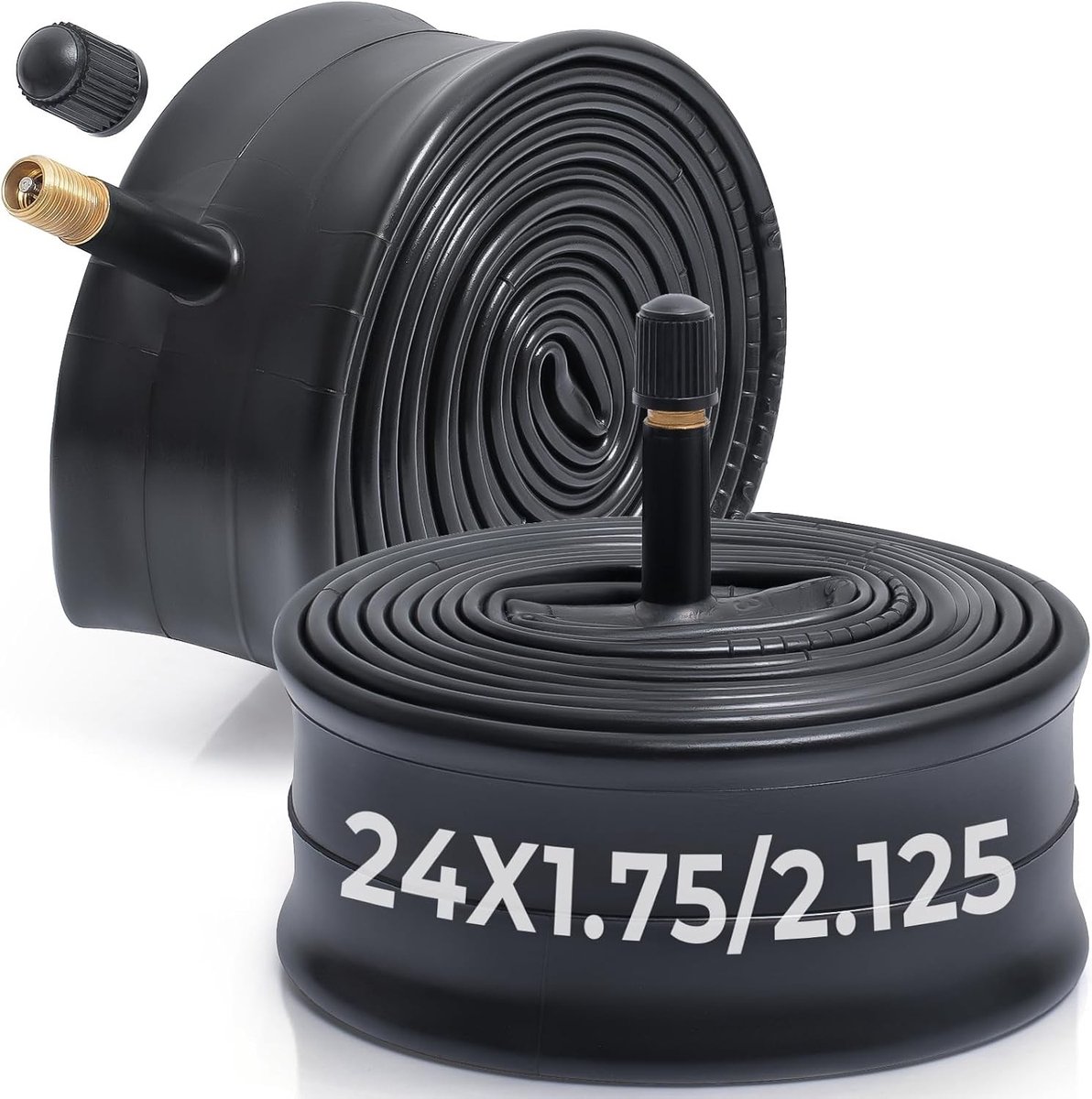 Set van 2 Fietskamers 24 Inch 24x1.75/1.95/2.0/2.10/2.125 met AV32mm Schrader Ventiel - Geschikt voor Wegfiets, Stadsfiets en Mountainbike