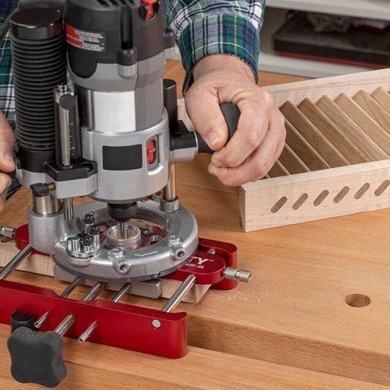 Insteek- En Penmal Voor Router, Zelfcentrerende Deuvelmal Punch Locator Boorgeleider Doweling Jig Houtbewerking Elliptische Boormal Losse Systeemkit Punch Locator Mortise Tenon Jig — afbeelding 2