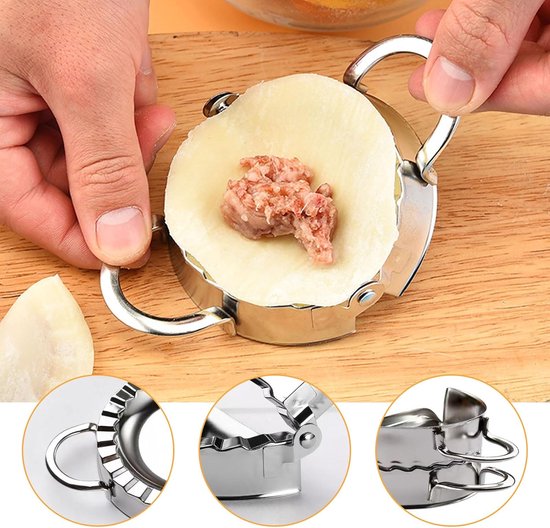 Makers, 3 stuks, roestvrij staal, ravioli-vorm, pelmeni-vorm met ravioli uitsteker en lepel, deegzakvorm voor het maken van dumpling en ravioli — afbeelding 4