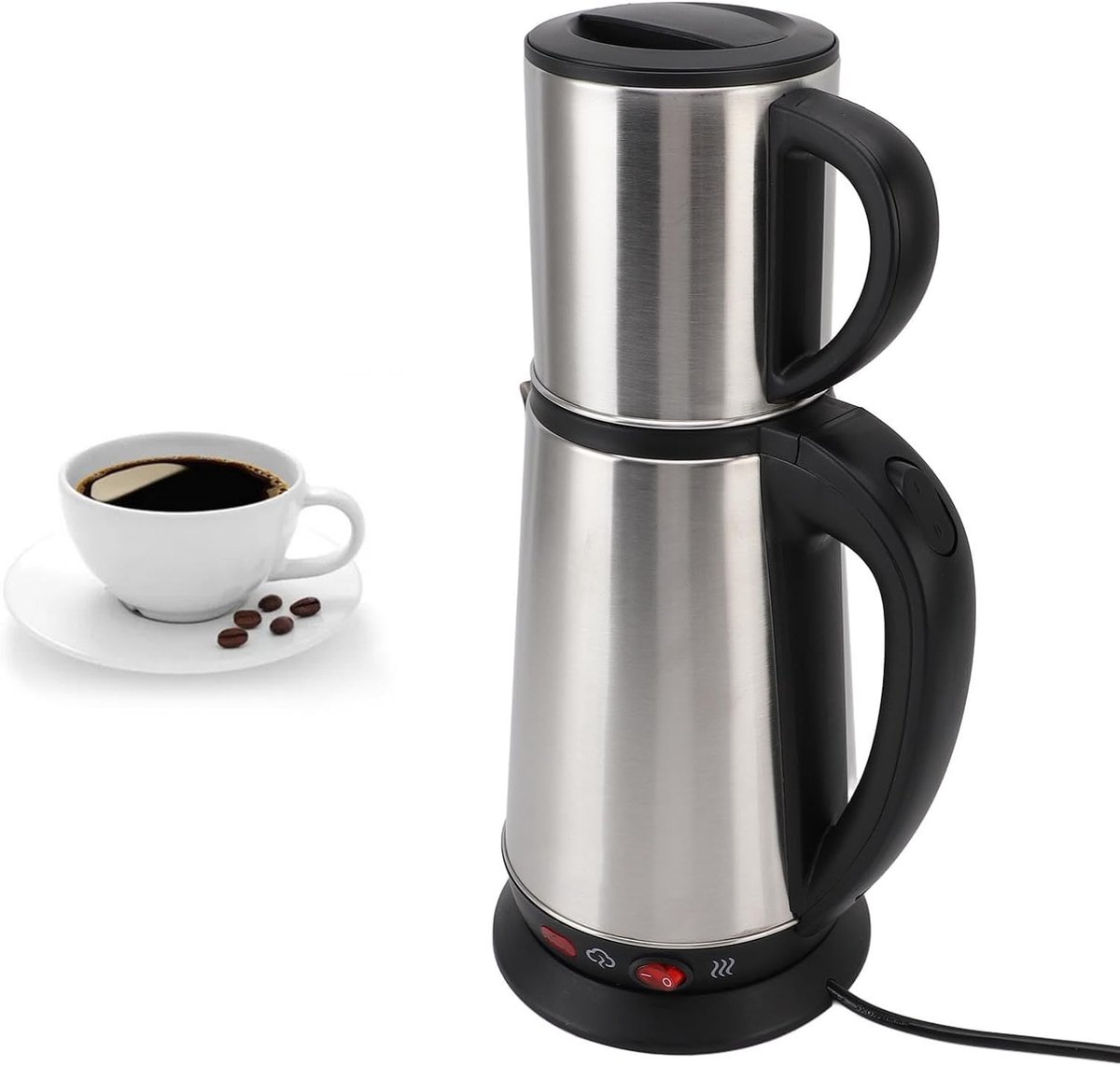 Elektrische Turkse waterkokerset, elektrische ketel, roestvrij staal, theemaker, theeketel, koffieketel, waterpot, theepot, Turkse theepot voor thuis, EU-stekker 220 V