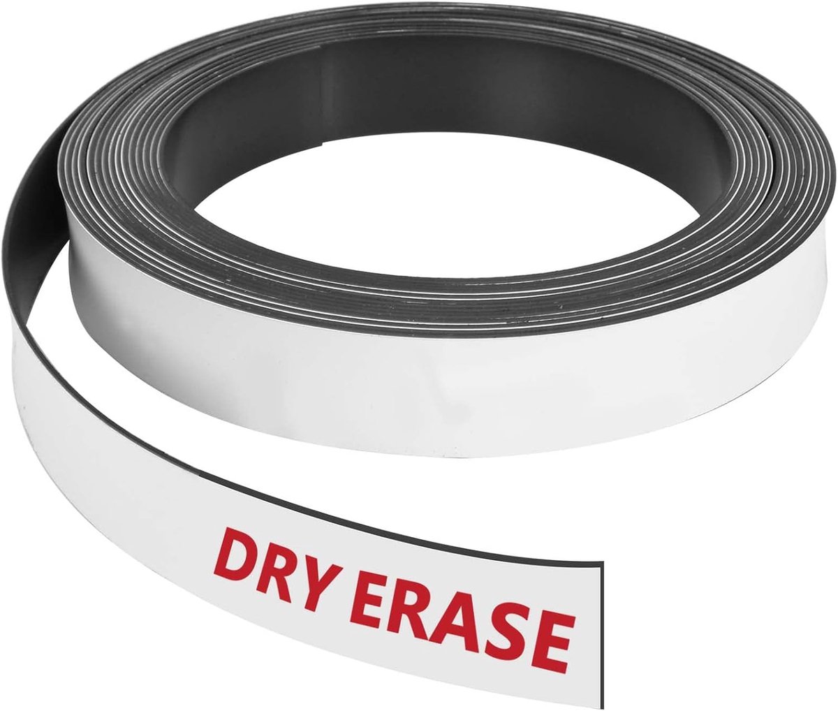 Beschrijfbare magnetische etiketten, magneetstrip wit, magnetische etiketten, afwisbare, snijbare magneetborden voor whiteboards, koelkasten, magneetborden, metalen kasten (5m x 2cm)